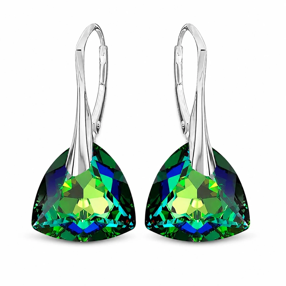 Diamond Sky Jewelry Sidabriniai auskarai „Evening Shine (Vitrail Medium)“ su Swarovski® kristalais