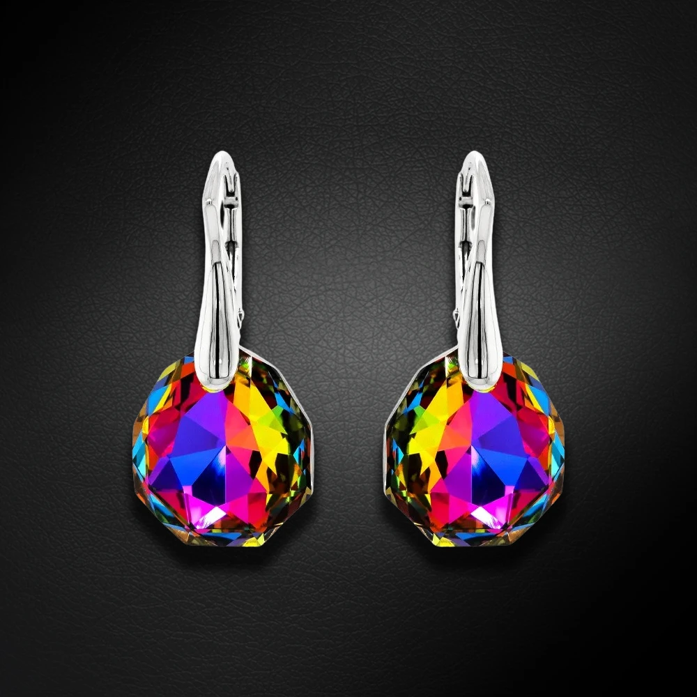 Diamond Sky Jewelry Sidabriniai auskarai „Frozen Edges (Vitrail Medium)“ su Swarovski® kristalais