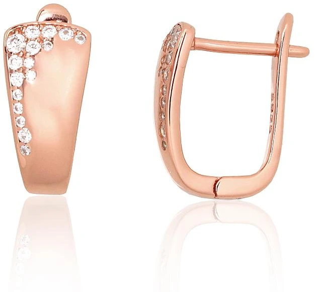 Diamond Sky Jewelry Sidabriniai auskarai su cirkoniais „Golden Cascade II“