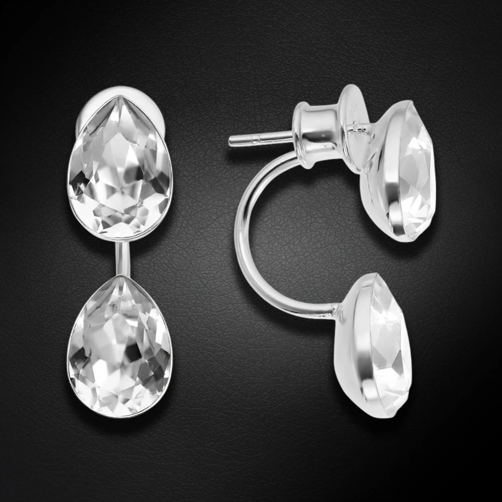Diamond Sky Jewelry Sidabriniai auskarai „Dew Drop“ su Swarovski® kristalais