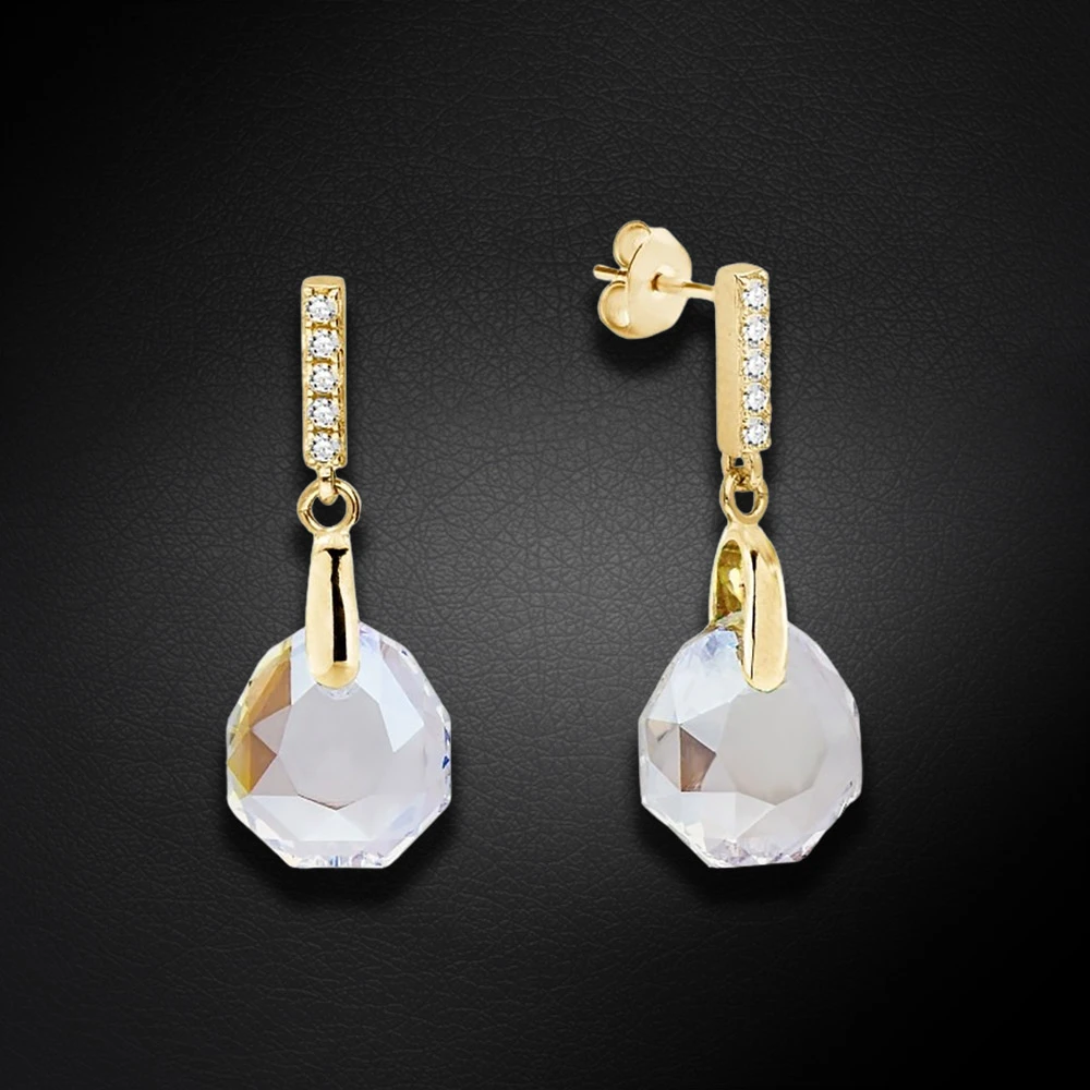Diamond Sky Jewelry Sidabriniai auskarai „Calathea (Crystal Shimmer)“ su Swarovski® kristalais