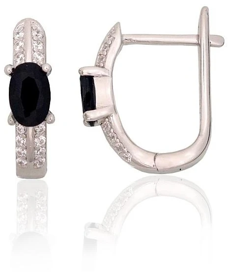 Diamond Sky Jewelry Sidabriniai auskarai su cirkoniais „Midnight Eclipse“
