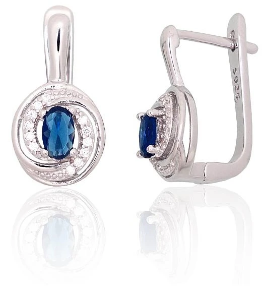 Diamond Sky Jewelry Sidabriniai auskarai su cirkoniais „Golden Hour II“
