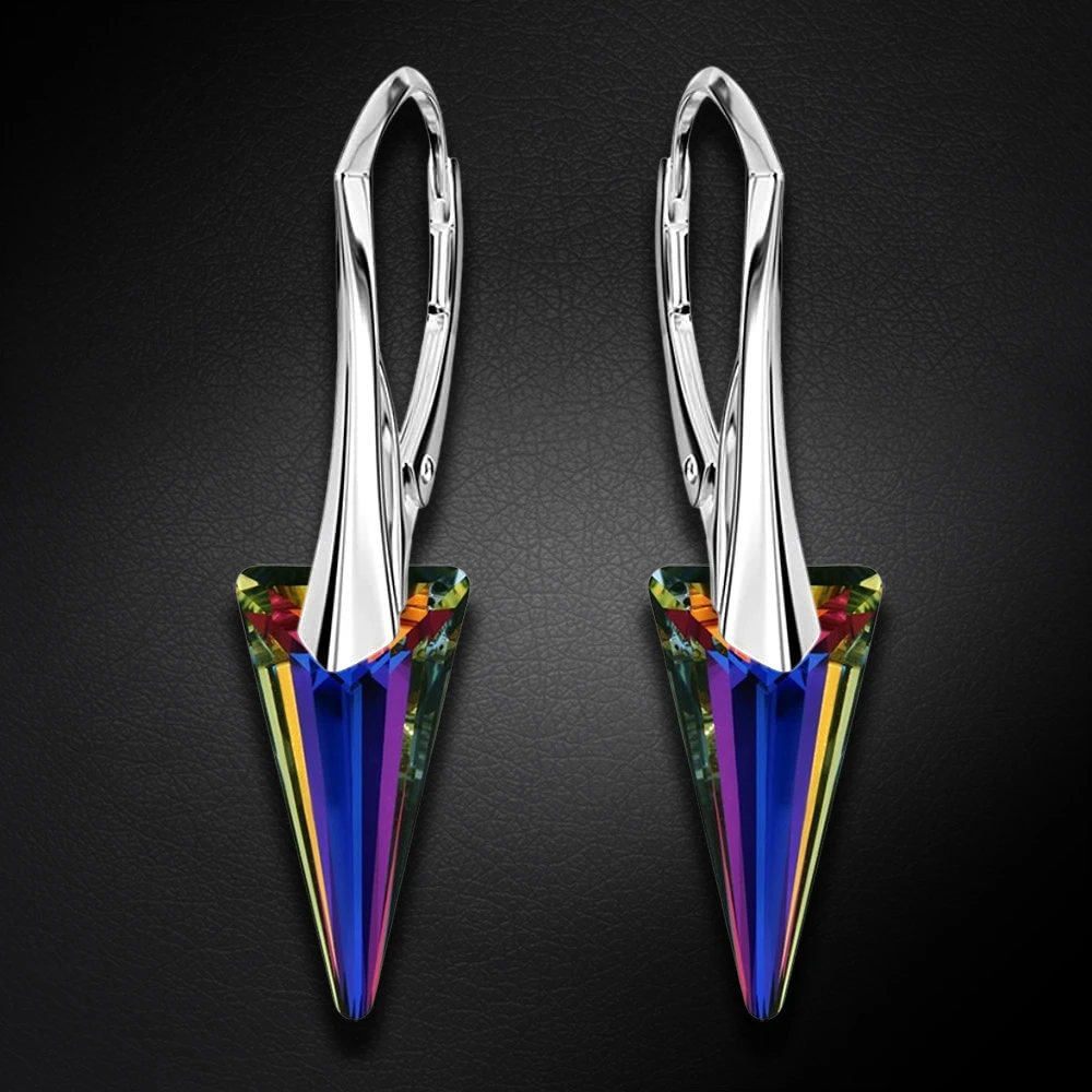 Diamond Sky Jewelry Sidabriniai auskarai „Spike II (Volcano)“ su Swarovski® kristalais