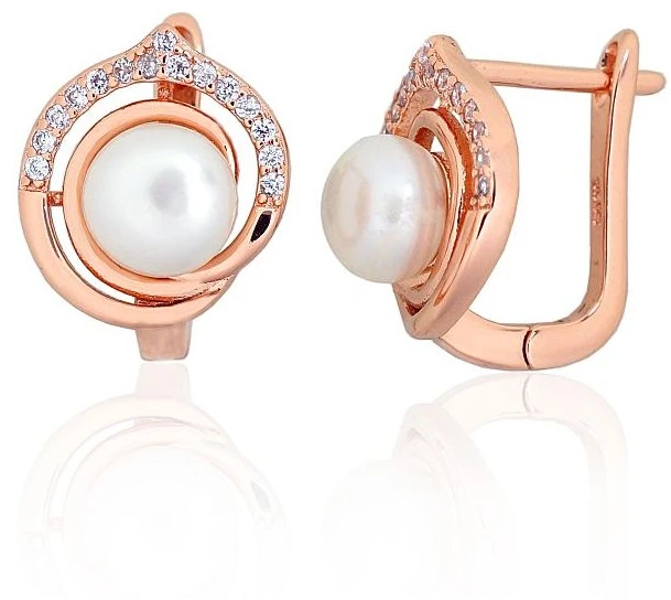 Diamond Sky Jewelry Sidabriniai auskarai su cirkoniais ir perlais „Marielle II“