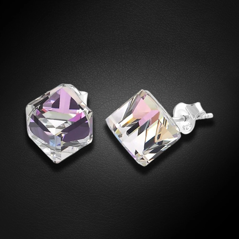Diamond Sky Jewelry Sidabriniai auskarai „Rubicon II (Vitrail Light)“ su Swarovski® kristalais
