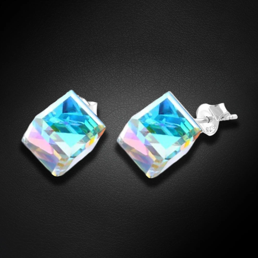 Diamond Sky Jewelry Sidabriniai auskarai „Rubicon II (Aurora Borealis)“ su Swarovski® kristalais