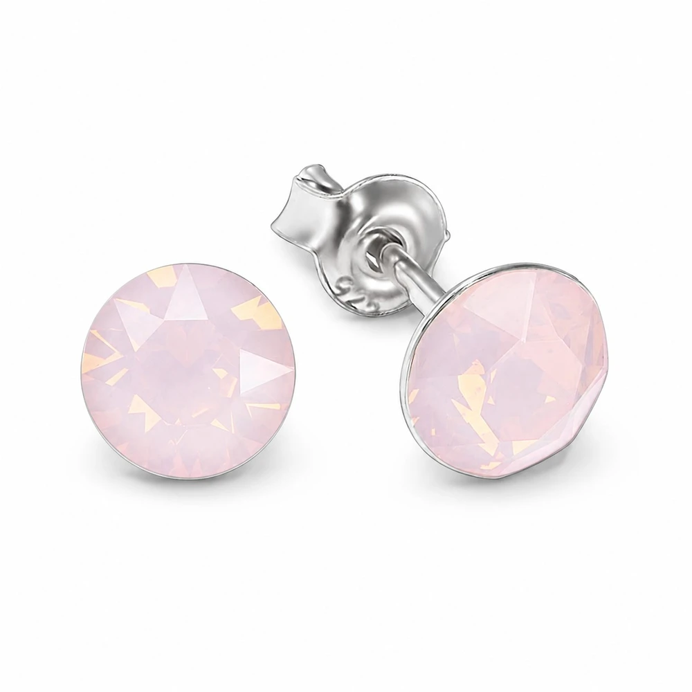 Diamond Sky Jewelry Sidabriniai auskarai „Classic (Rose Vanduo Opal)“ su Swarovski® kristalais