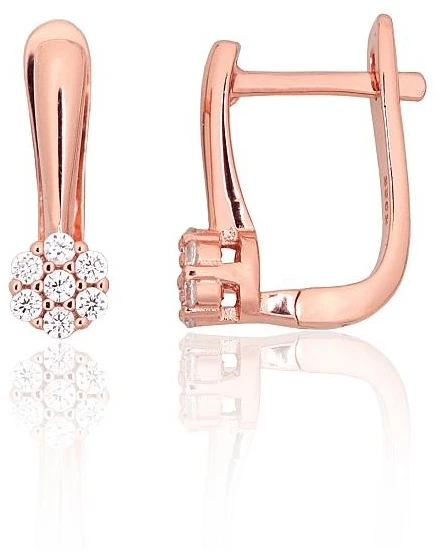 Diamond Sky Jewelry Sidabriniai auskarai su cirkoniais „Akmeninė Gėlė VII“