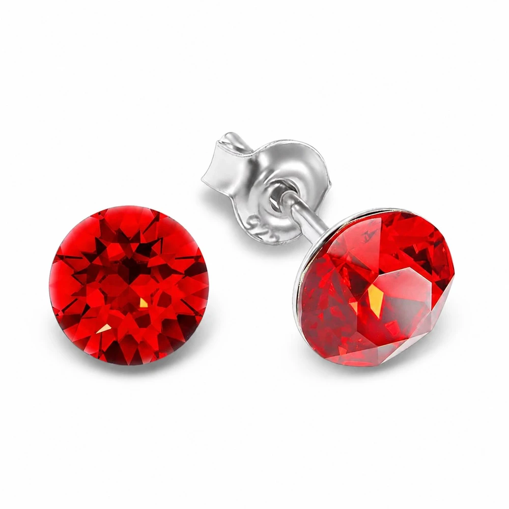 Diamond Sky Jewelry Sidabriniai auskarai „Classic (Light Siam)“ su Swarovski® kristalais