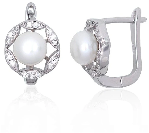 Diamond Sky Jewelry Sidabriniai auskarai su cirkoniais ir perlais „Marielle IV“