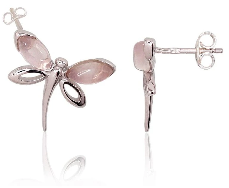 Diamond Sky Jewelry Sidabriniai auskarai su kvarcu „Butterfly III“