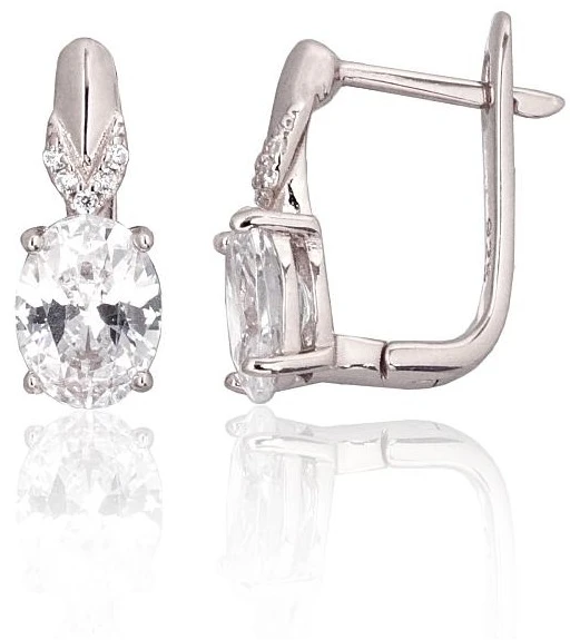 Diamond Sky Jewelry Sidabriniai auskarai su cirkoniais „Sidabrinis Mist“