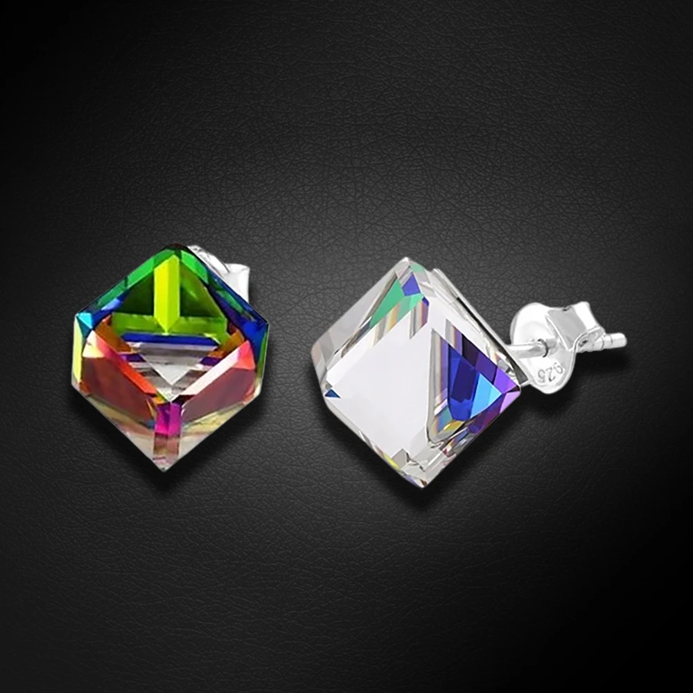 Diamond Sky Jewelry Sidabriniai auskarai „Rubicon II (Vitrail Medium)“ su Swarovski® kristalais