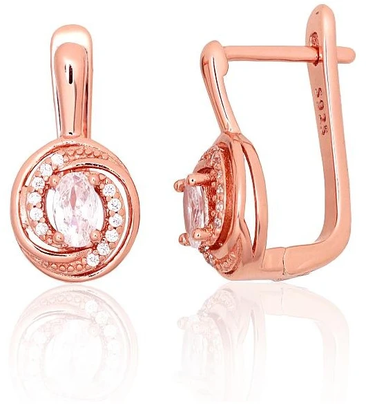Diamond Sky Jewelry Sidabriniai auskarai su cirkoniais „Golden Hour“