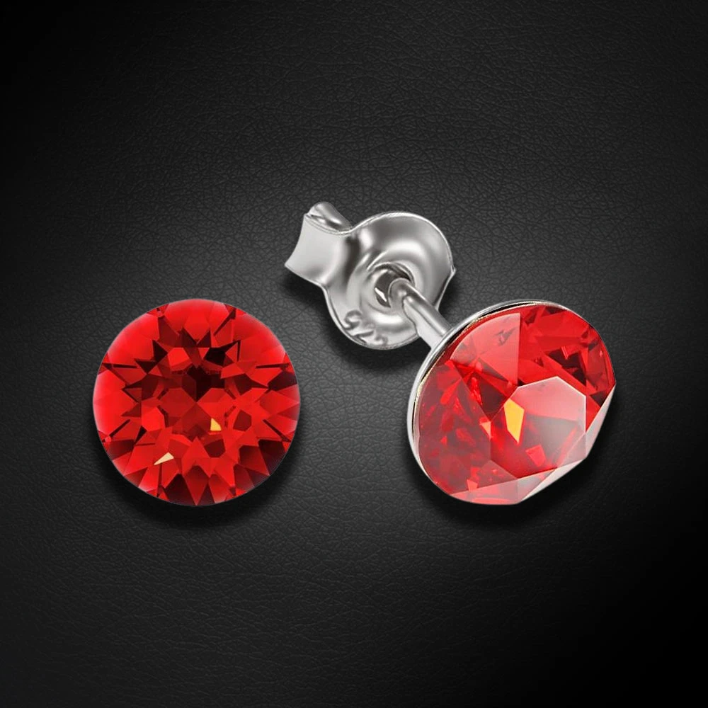 Diamond Sky Jewelry Sidabriniai auskarai „Classic (Light Siam)“ su Swarovski® kristalais