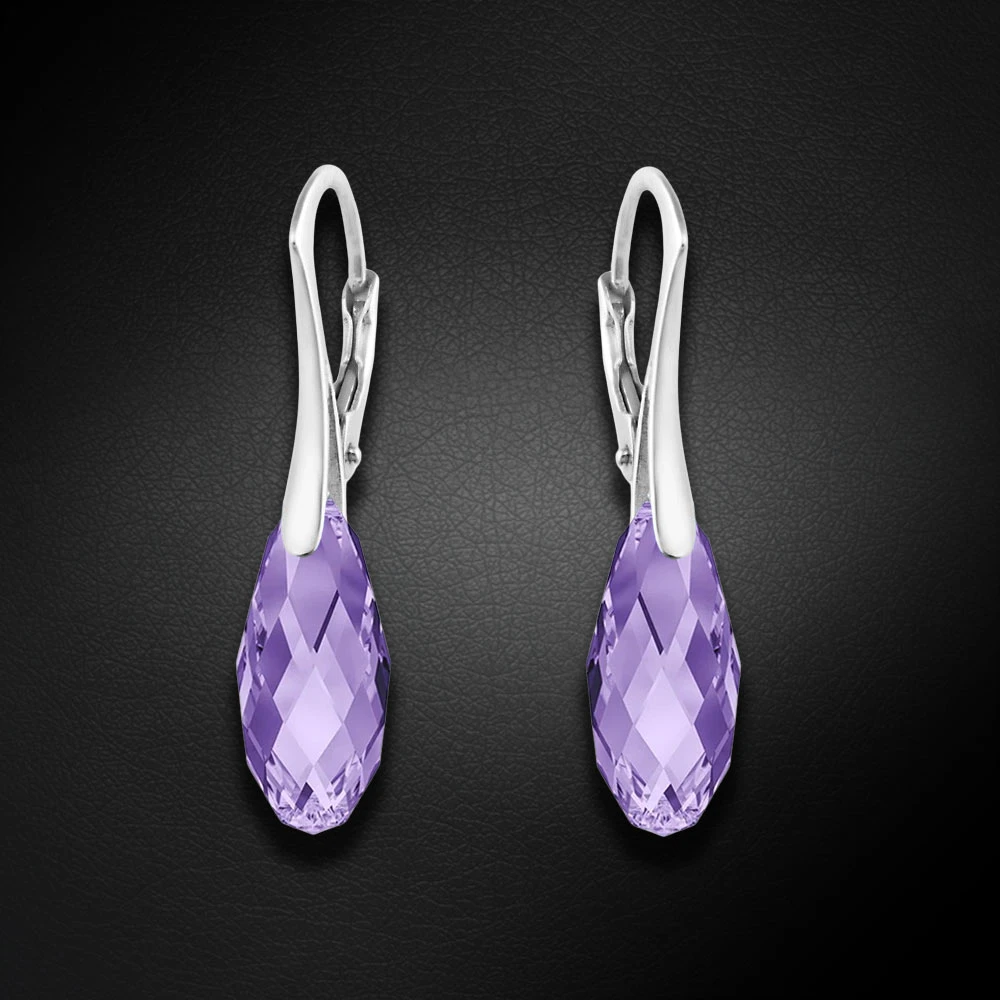 Diamond Sky Jewelry Sidabriniai auskarai „Enchanté (Tazanite)“ su Swarovski® kristalais