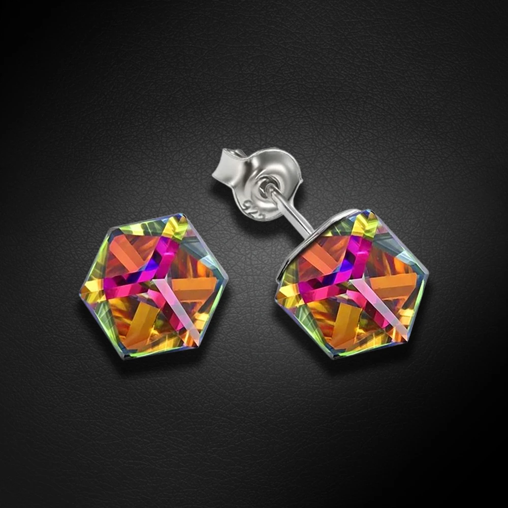 Diamond Sky Jewelry Sidabriniai auskarai „Rubicon II (Vitrail Medium)“ su Swarovski® kristalais