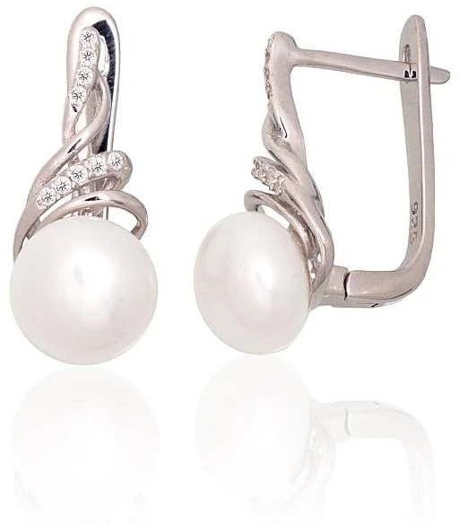 Diamond Sky Jewelry Sidabriniai auskarai su cirkoniais ir perlais „Fabiola V“