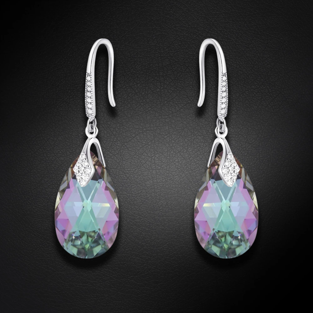 Diamond Sky Jewelry Sidabriniai auskarai „Baroque III (Vitrail Light)“ su Swarovski® kristalais