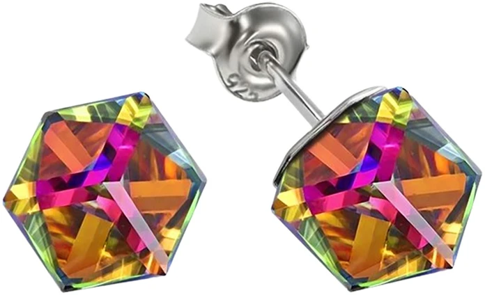 Diamond Sky Jewelry Sidabriniai auskarai „Rubicon II (Vitrail Medium)“ su Swarovski® kristalais