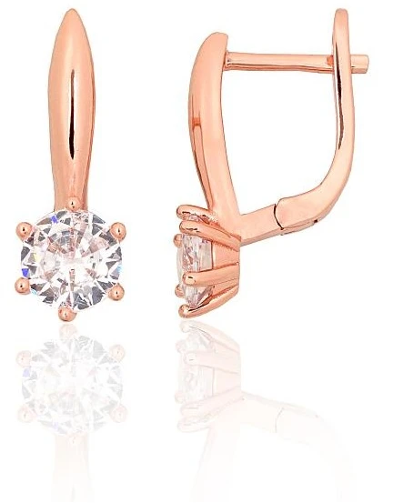Diamond Sky Jewelry Sidabriniai auskarai su cirkoniais „Juno Gold II“