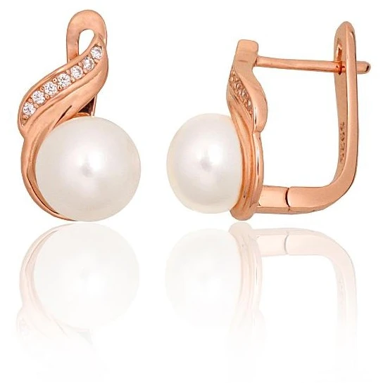Diamond Sky Jewelry Sidabriniai auskarai su cirkoniais ir perlais „Fabiola III“