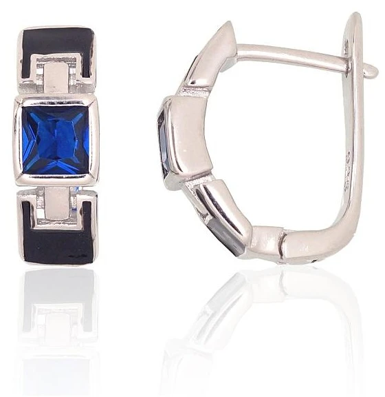 Diamond Sky Jewelry Sidabriniai auskarai su cirkoniais ir emaliu „Athens“