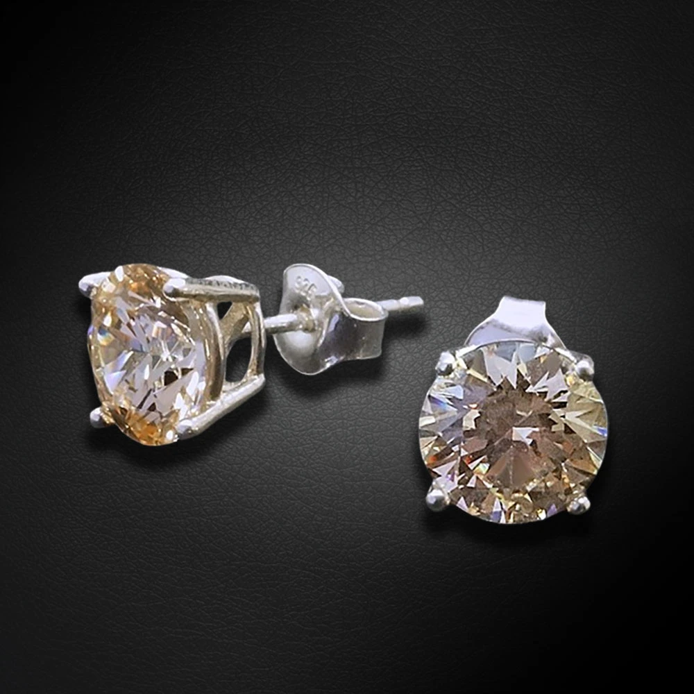 Diamond Sky Jewelry Sidabriniai auskarai „Juno (Fancy Champagne)“ su Swarovski® kristalais