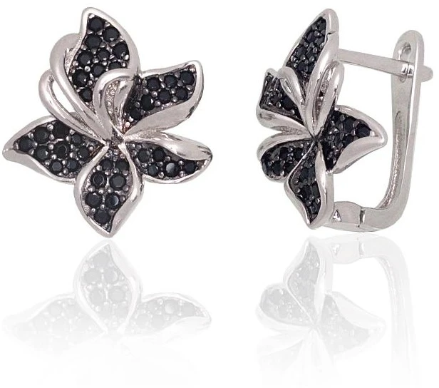 Diamond Sky Jewelry Sidabriniai auskarai su cirkoniais „Frost Petal“