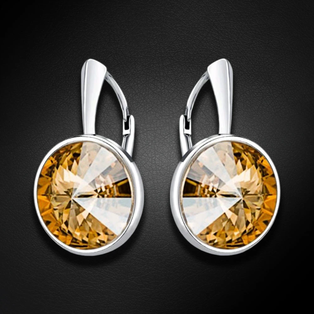 Diamond Sky Jewelry Sidabriniai auskarai „Clarice (Golden Shadow)“ su Swarovski® kristalais