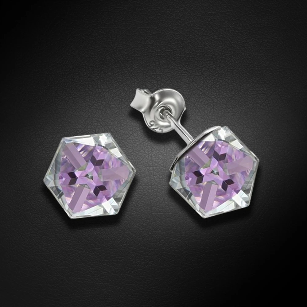 Diamond Sky Jewelry Sidabriniai auskarai „Rubicon II (Vitrail Light)“ su Swarovski® kristalais