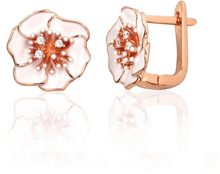 Diamond Sky Jewelry Sidabriniai auskarai su cirkoniais ir emaliu „Tango II“