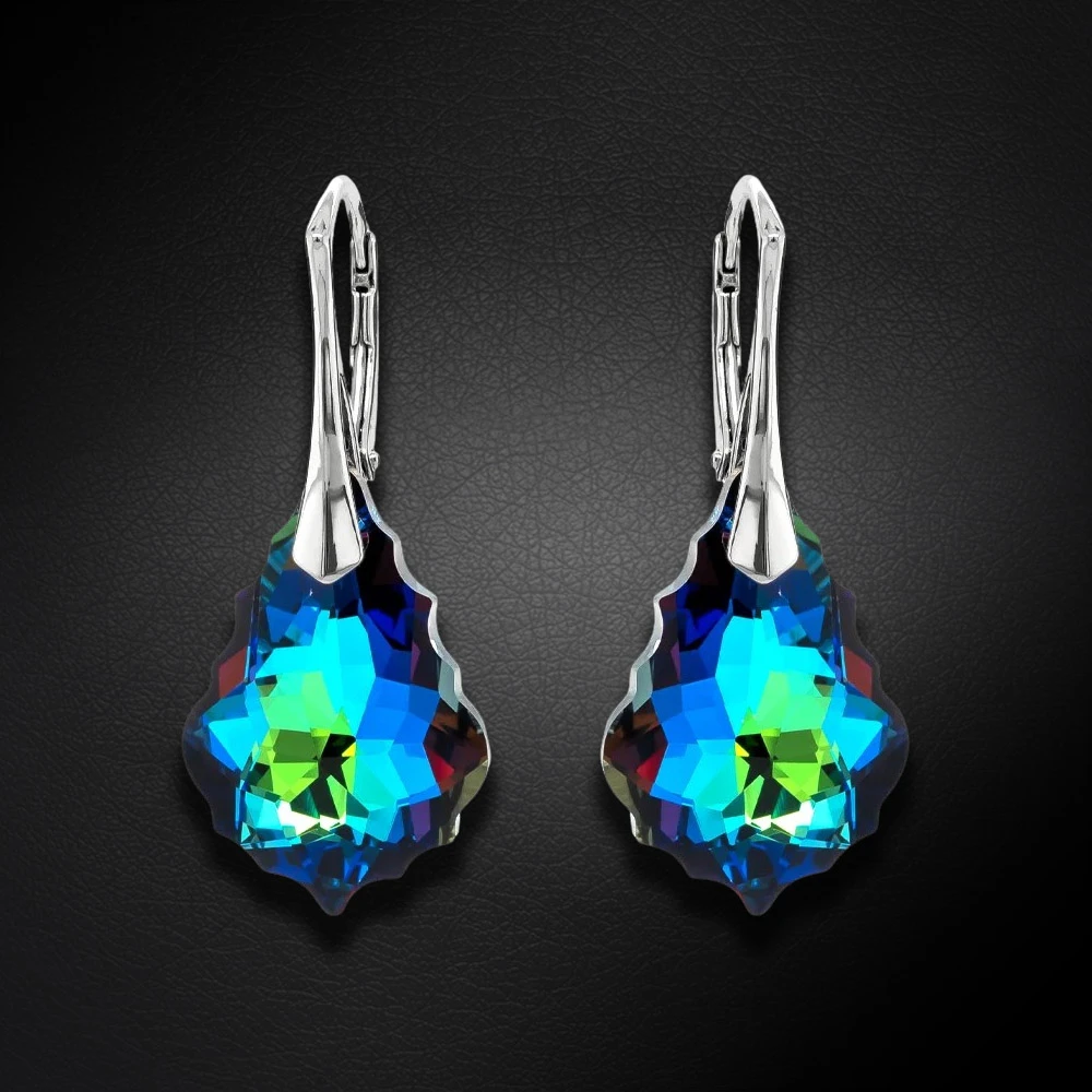Diamond Sky Jewelry Sidabriniai auskarai „Baroque V (Meridian Mėlyna)“ su Swarovski® kristalais