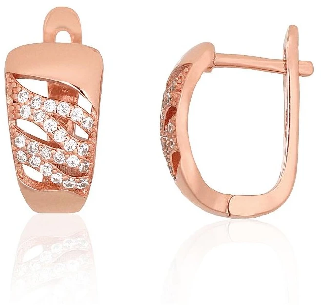 Diamond Sky Jewelry Sidabriniai auskarai su cirkoniais „Golden Cascade“