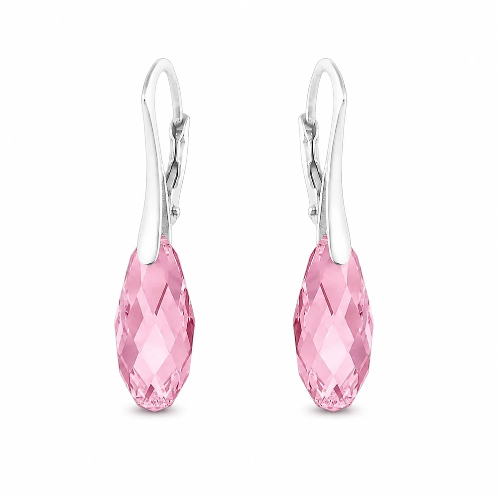 Diamond Sky Jewelry Sidabriniai auskarai „Enchanté (Light Rose)“ su Swarovski® kristalais