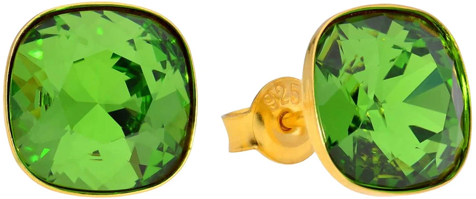 Diamond Sky Jewelry Sidabriniai auskarai „Glare (Fern Žalias)“ su Swarovski® kristalais