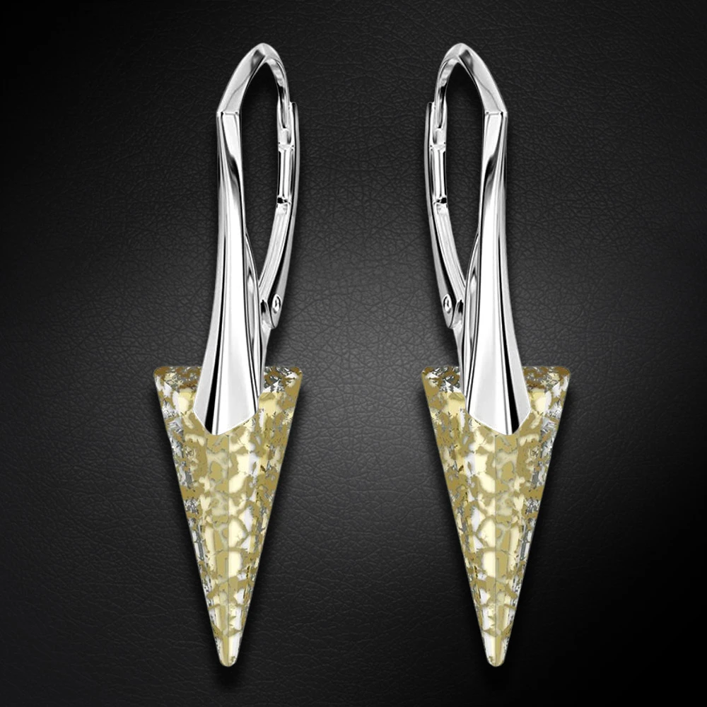 Diamond Sky Jewelry Sidabriniai auskarai „Spike II (Gold Patina)“ su Swarovski® kristalais