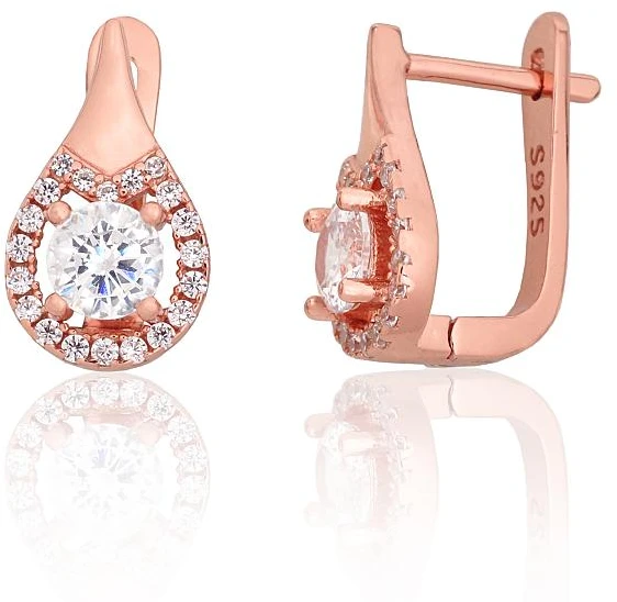 Diamond Sky Jewelry Sidabriniai auskarai su cirkoniais „Golden Ray“