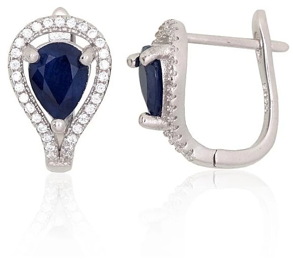 Diamond Sky Jewelry Sidabriniai auskarai su cirkoniais ir safyrais „Vienna III“