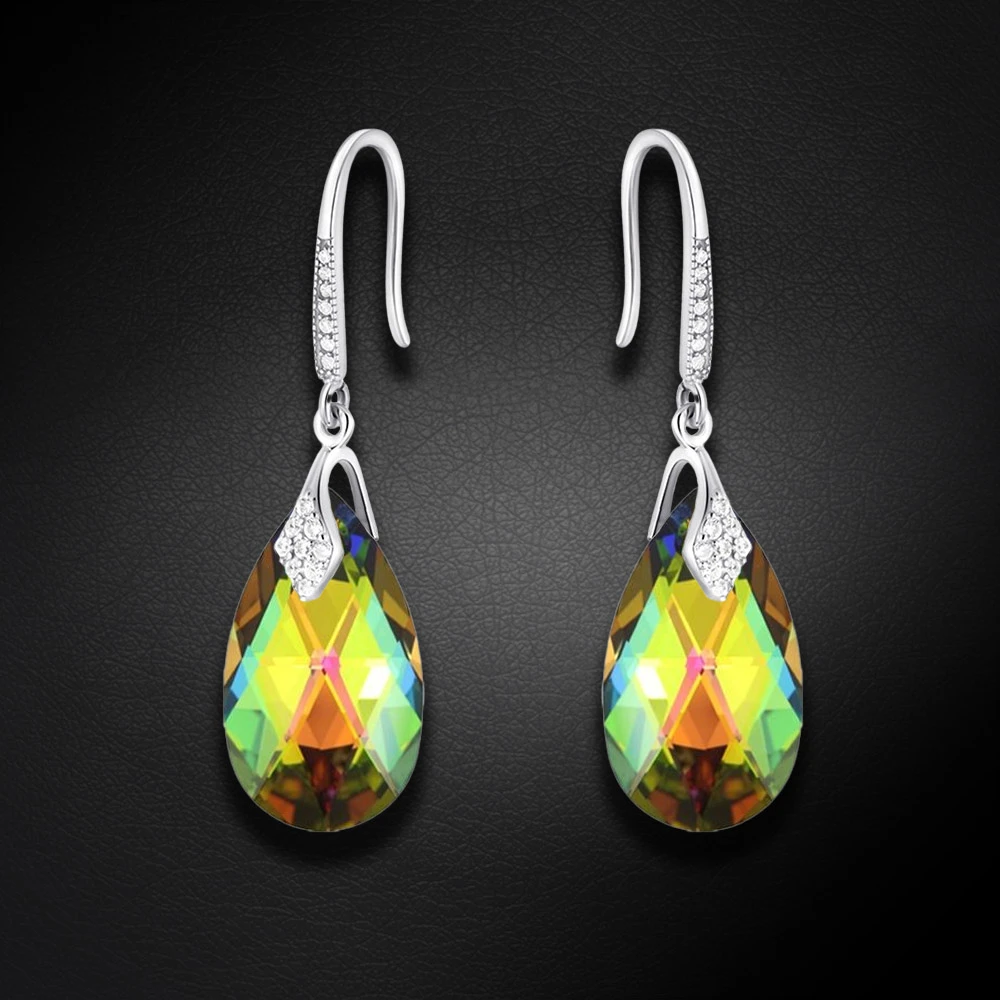 Diamond Sky Jewelry Sidabriniai auskarai „Baroque II (Vitrail Medium)“ su Swarovski® kristalais