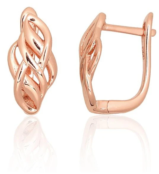 Diamond Sky Jewelry Sidabriniai auskarai „Golden Weave“