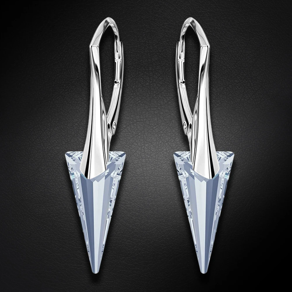 Diamond Sky Jewelry Sidabriniai auskarai „Spike II (Mėlyna Shade)“ su Swarovski® kristalais
