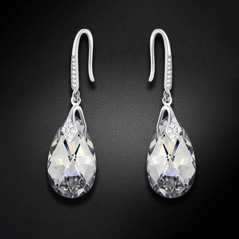 Diamond Sky Jewelry Sidabriniai auskarai „Baroque III (Comet Argent Light)“ su Swarovski® kristalais