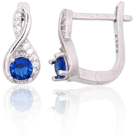 Diamond Sky Jewelry Sidabriniai auskarai su cirkoniais „Vine V“