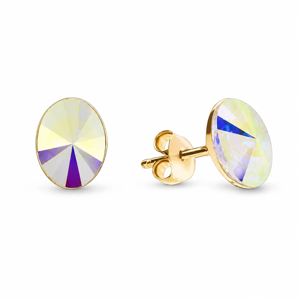 Diamond Sky Jewelry Sidabriniai auskarai „Clarice V (Aurora Borealis)“ su Swarovski® kristalais