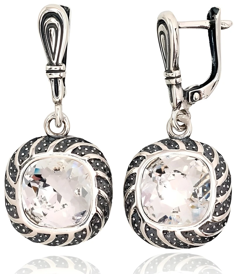 Diamond Sky Jewelry Sidabriniai auskarai „Woven Light“