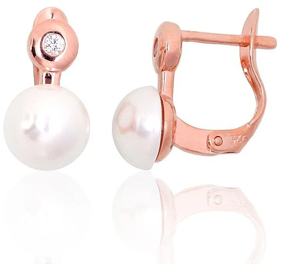 Diamond Sky Jewelry Sidabriniai auskarai su cirkoniais ir perlais „Galos XIII“