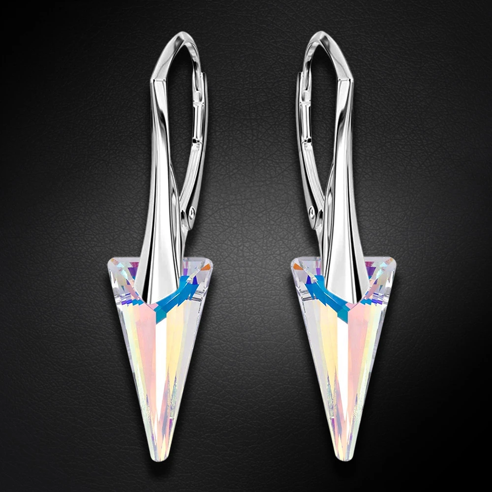 Diamond Sky Jewelry Sidabriniai auskarai „Spike II (Aurora Borealis)“ su Swarovski® kristalais