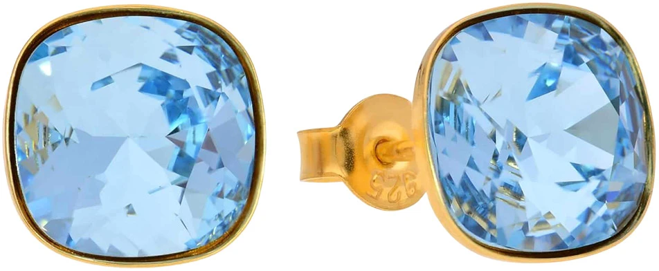 Diamond Sky Jewelry Sidabriniai auskarai „Glare (Aquamarine)“ su Swarovski® kristalais
